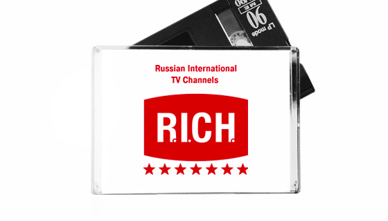 Телеканал «R.I.CH.» - пример использования логотипа - портфолио дизайн-студии «Артбайт!» Нижний Новгород