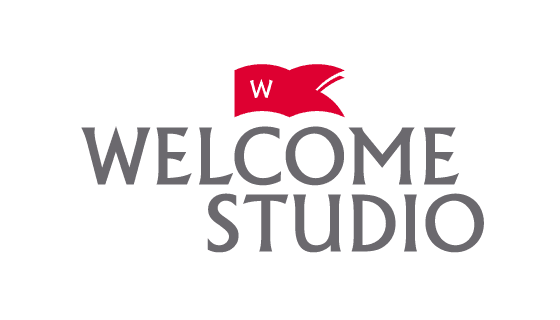 Логотип школы английского языка «Welcome Studio» - портфолио дизайн-студии «Артбайт!»